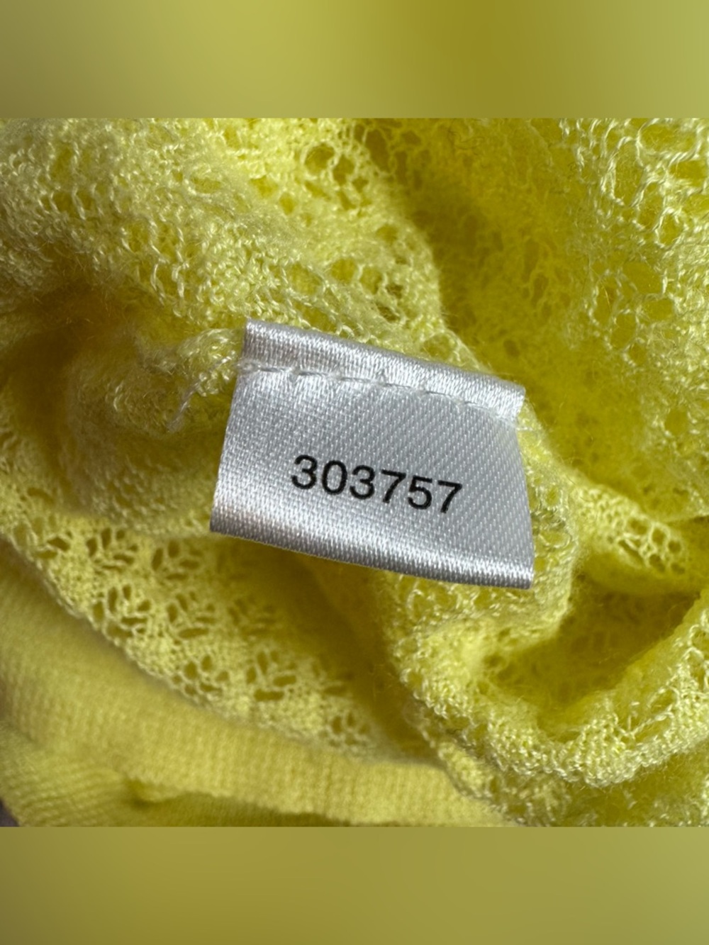 Ann Taylor Bright Yellow Breathable Knit Cardigan Ramie Nylon Button Down Size L - Picture 10 of 10